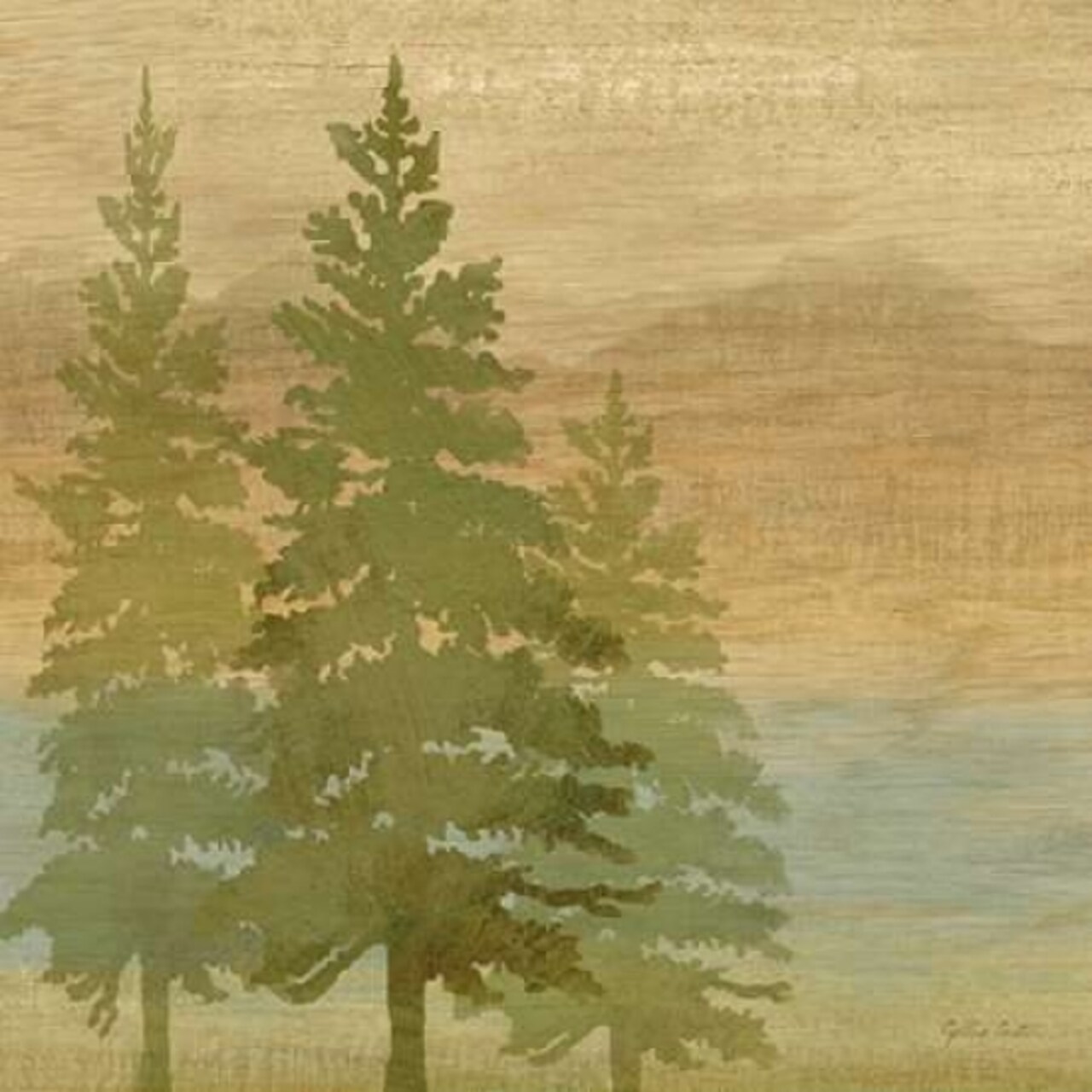 At the Lake Pine Trees I Poster Print by Cynthia Coulter - Item # VARPDXRB10459CC